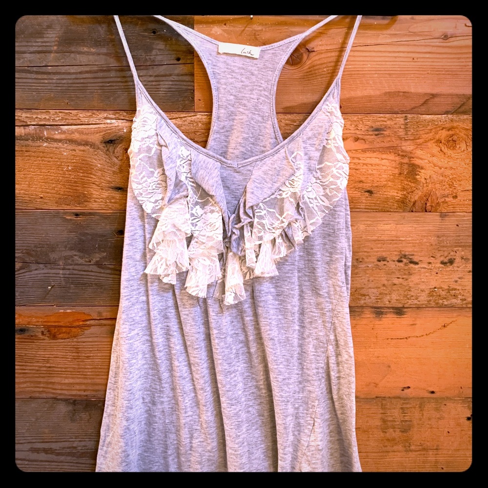 Lush tank top with lace front